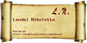 Lendel Nikoletta névjegykártya